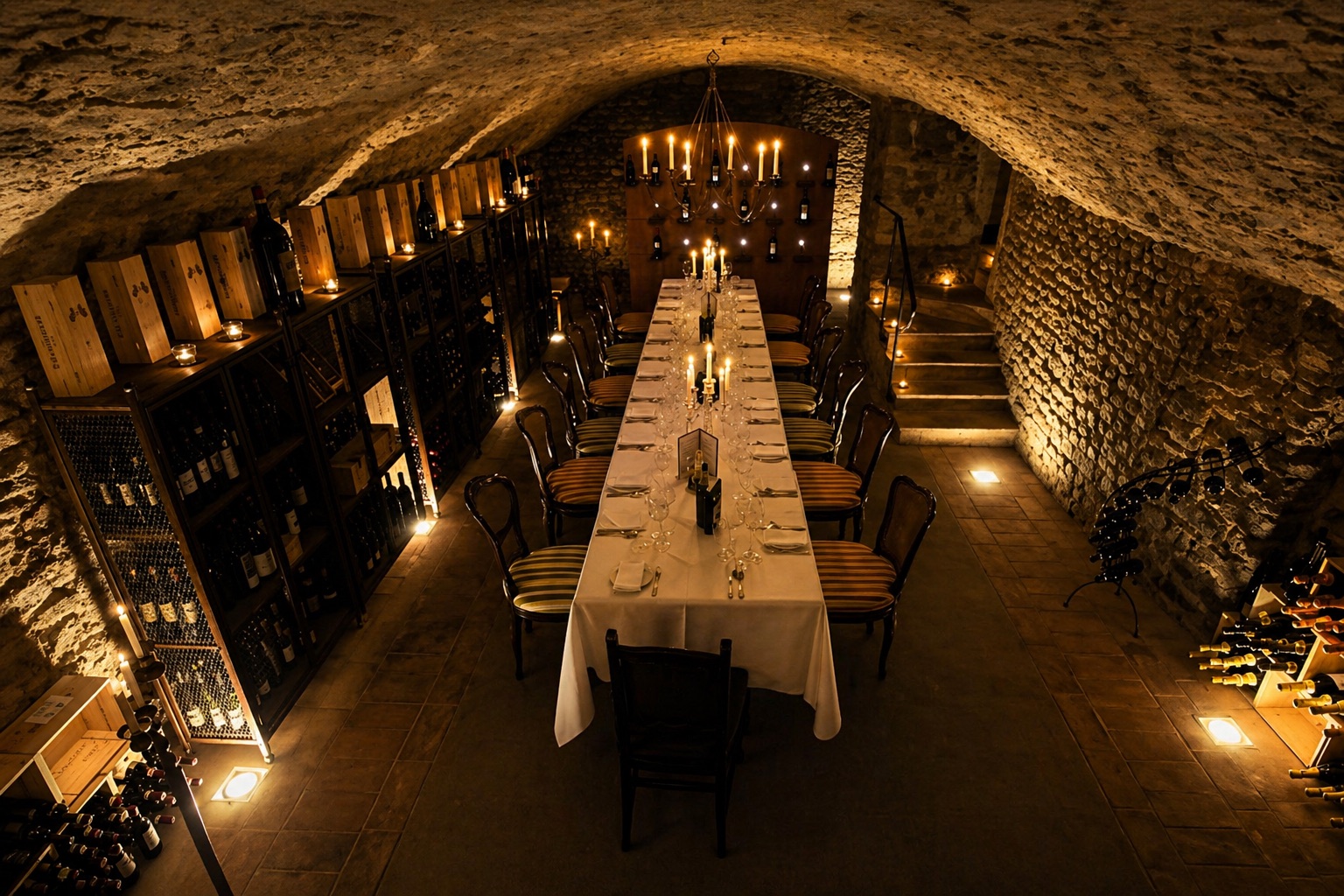 Private dinner in the wine cellar